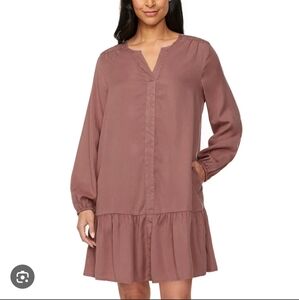 73.nwt Buffalo David Bitton Terracotta Long Sleeve Dress